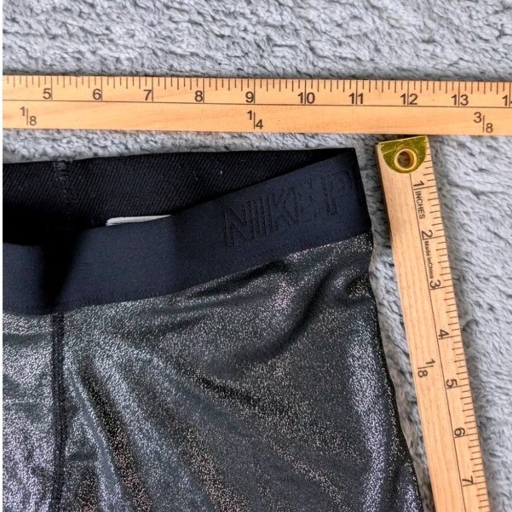 Nike ~ Pro Leggings ~ Women Medium ~ Black Metallic Shimmer ~ Dri-FIT 881778-013 - Picture 11 of 16